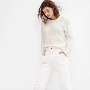 GAP Ivory Cable Knit Pullover Long Sleeve Top Size XS